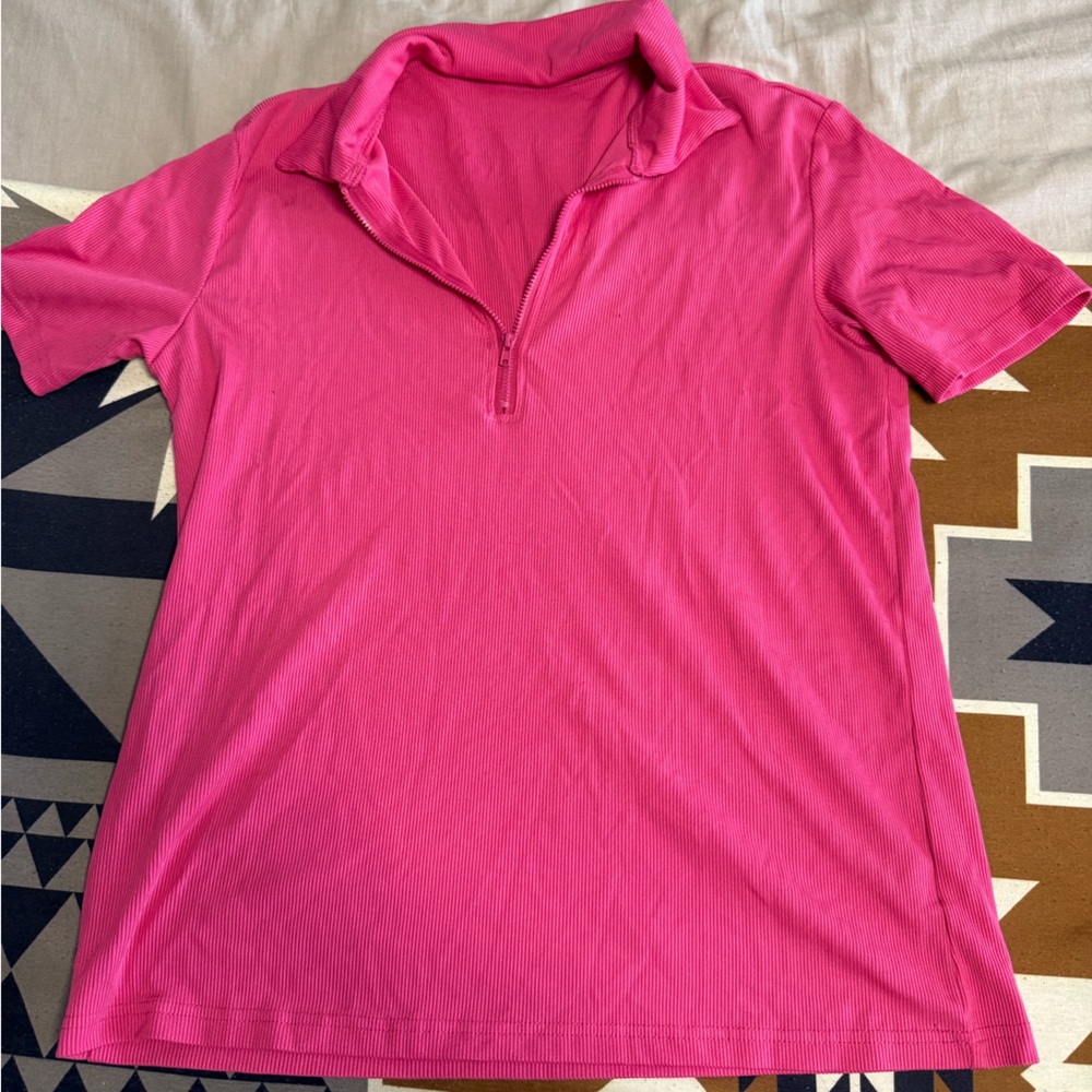 Pink zip up top